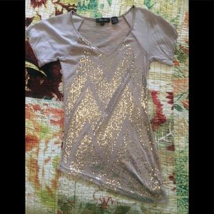 Rose gold sequined Miss Me Top